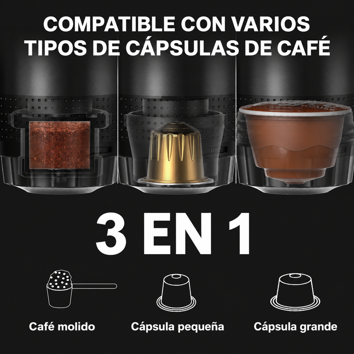 Cafetera eléctrica portátil inalámbrica.