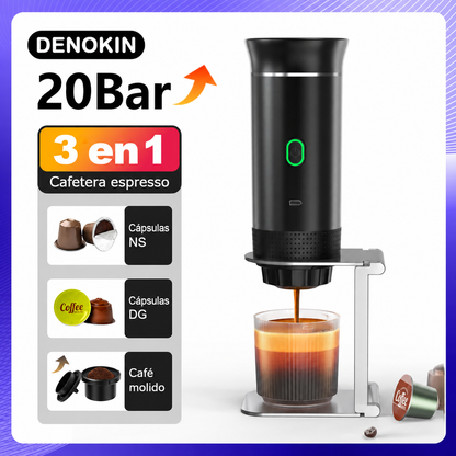 Cafetera eléctrica portátil inalámbrica.