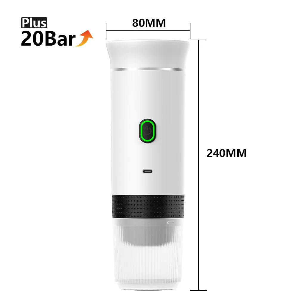 Cafetera eléctrica portátil inalámbrica.